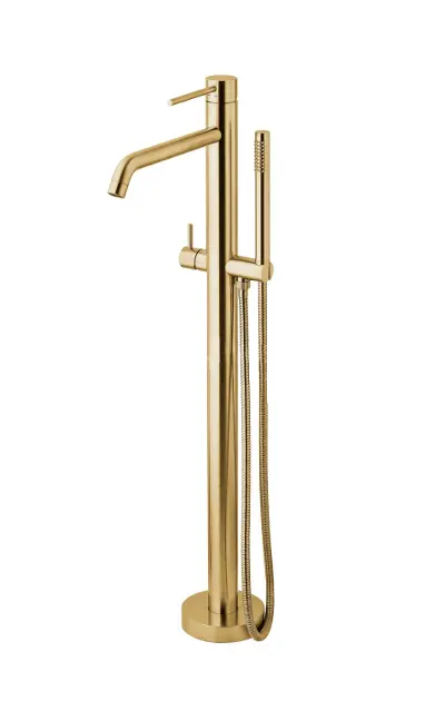 Paffoni Light - Grifo de suelo para bañera, con accesorios, oro cepillado LIG032HGSP