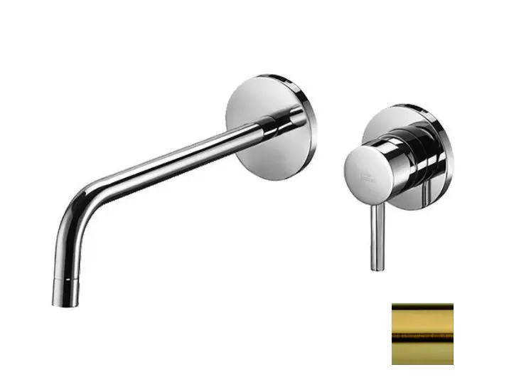 Paffoni Light - Grifo empotrado de lavabo, con cuerpo de montaje, 2 orificios, oro cepillado LIG106HGSP70