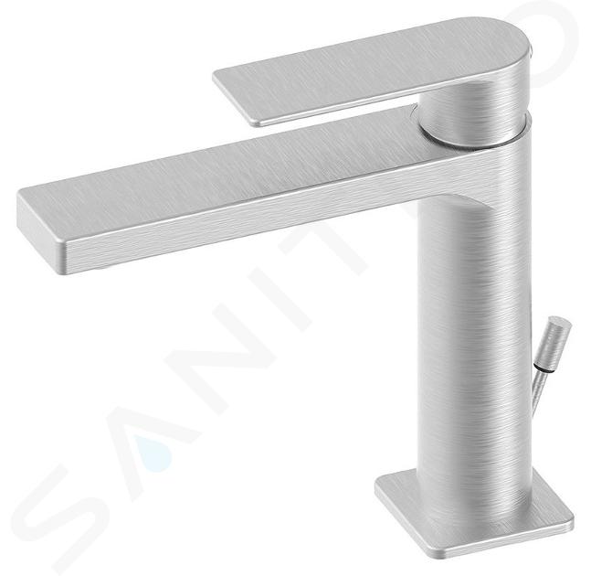 Paffoni Tango - Grifo de lavabo, con desagüe, acero inoxidable TA075ST