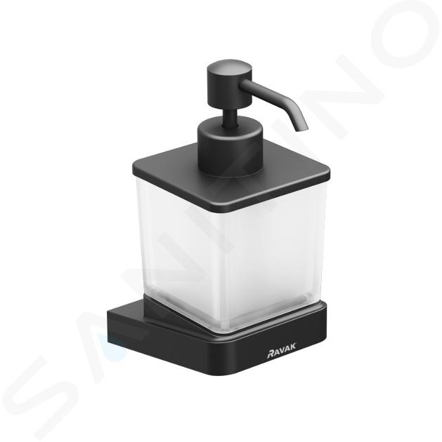 Ravak 10° - Vloeibare zeepdispenser met houder, zwart/glas X07P559