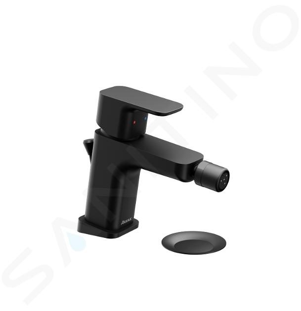 Ravak 10° Free - Miscelatore per bidet TD F 055.20 con bocca di erogazione, nero X070155