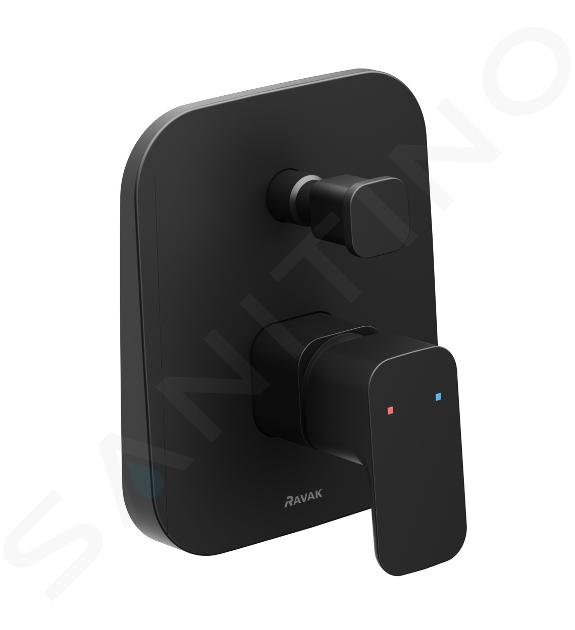 Ravak 10° Free - Vaňová batéria TD F 061.20 pod omietku, s telesom, čierna X070156