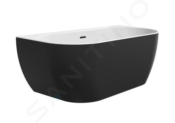 Ravak Freedom - Freistehende Badewanne, 166x80 cm, schwarz/weiß XC00100027