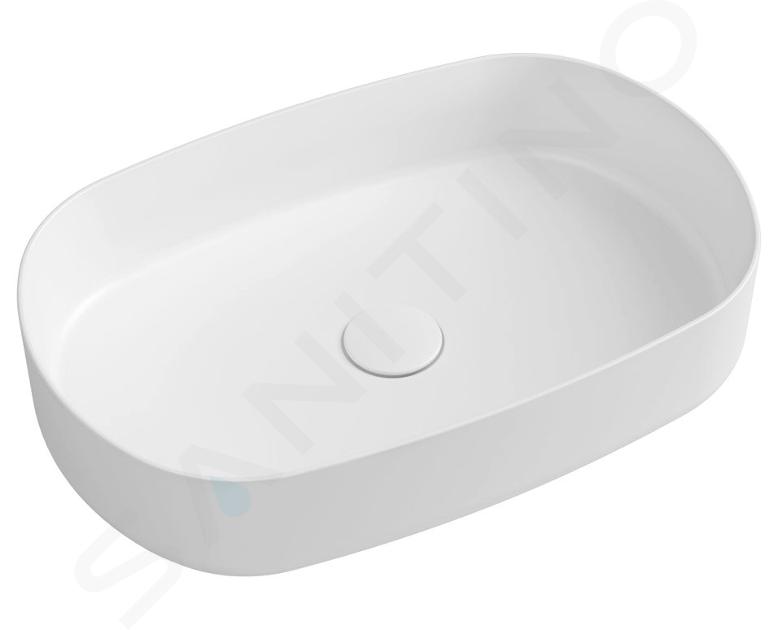 Sapho Infinity - Lavabo da appoggio, 550x360 mm, senza troppopieno, bianco 10NF65055