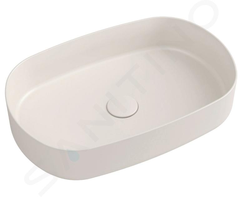 Sapho Infinity - Lavabo da appoggio, 55x36 cm, senza sfioratore, avorio 10NF65055-2K