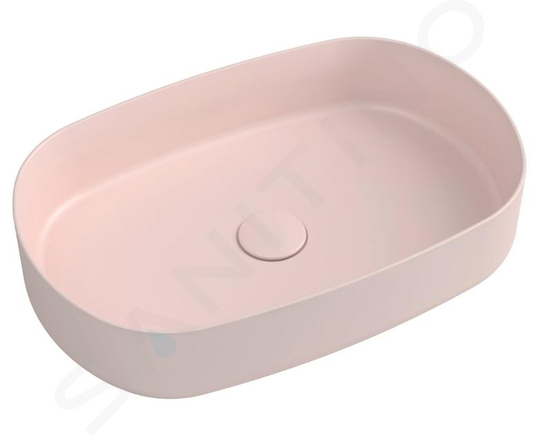 Sapho Infinity - Lavabo da appoggio, 550x360 mm, senza sfioratore, rosa Salmone 10NF65055-2S