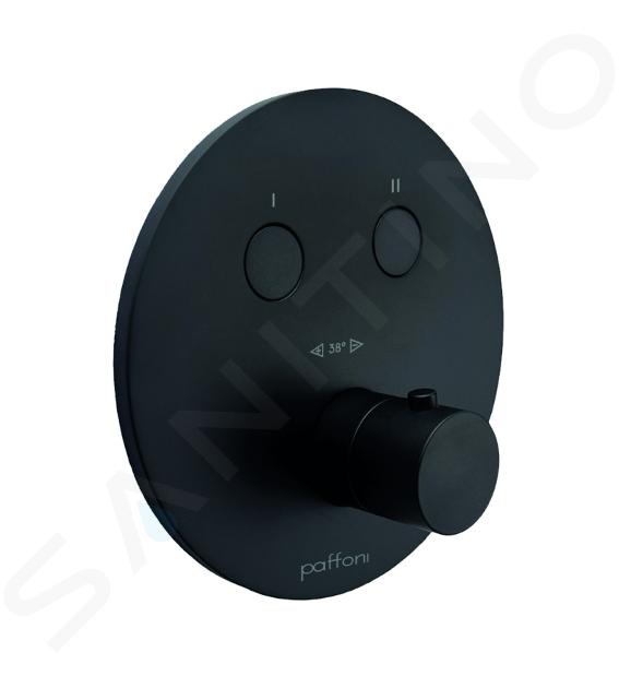 Paffoni Compact Box - Unterputz-Thermostat-Armatur, für 2 Verbrauchsgeräte, Schwarz matt CPT018NO