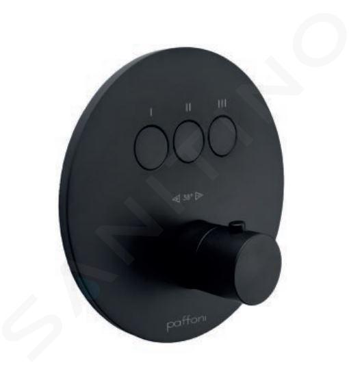 Paffoni Compact Box - Unterputz-Thermostat-Armatur, für 3 Verbrauchsgeräte, Schwarz matt CPT019NO