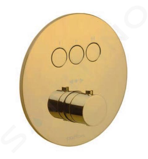 Paffoni Compact Box - Thermostatische inbouwkraan, voor 3 uitgangen, goud CPT019HG