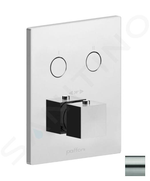 Paffoni Compact Box - Grifo empotrado termostático, para 2 dispositivos, acero inoxidable CPT518ST