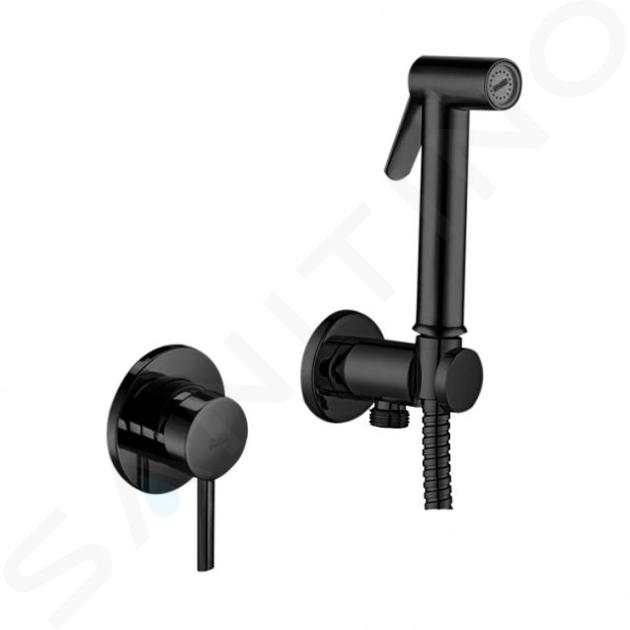 Paffoni Bidet Kit - Grifo empotrado de bidé, con ducha y cuerpo de montaje, negro mate KITDUP110NO