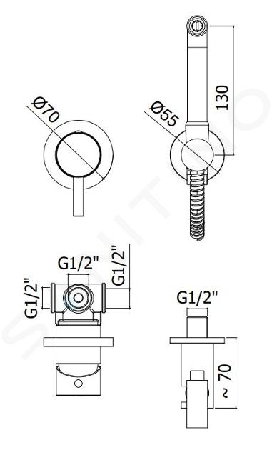 Juego ducha bidet empotrado de Paffoni — Singular