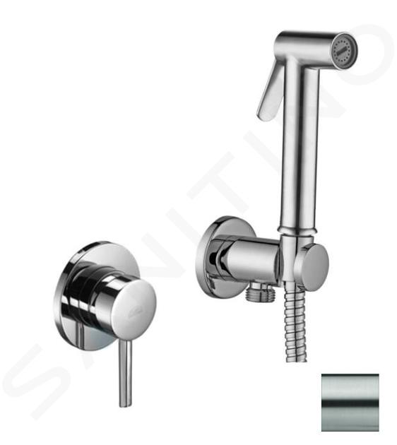 Paffoni Bidet Kit - Grifo empotrado de bidé, con ducha y cuerpo de montaje, acero inoxidable KITDUP110ST