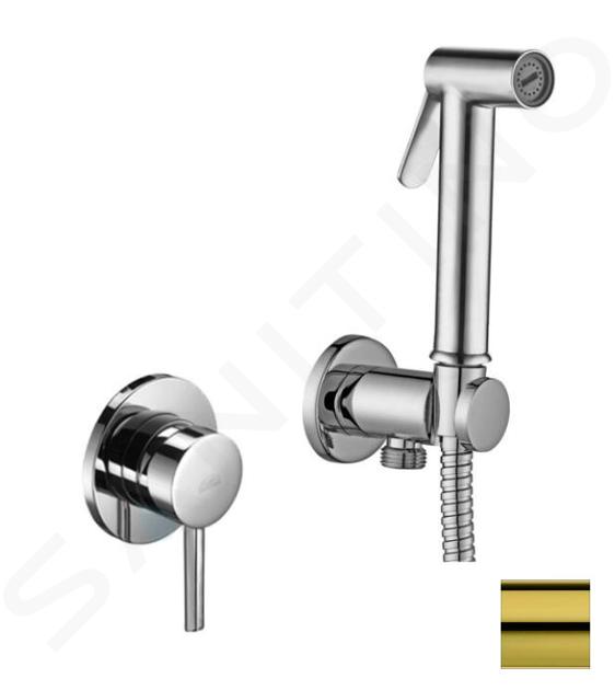 Paffoni Bidet Kit - Grifo empotrado de bidé, con ducha y cuerpo de montaje, oro KITDUP110HG