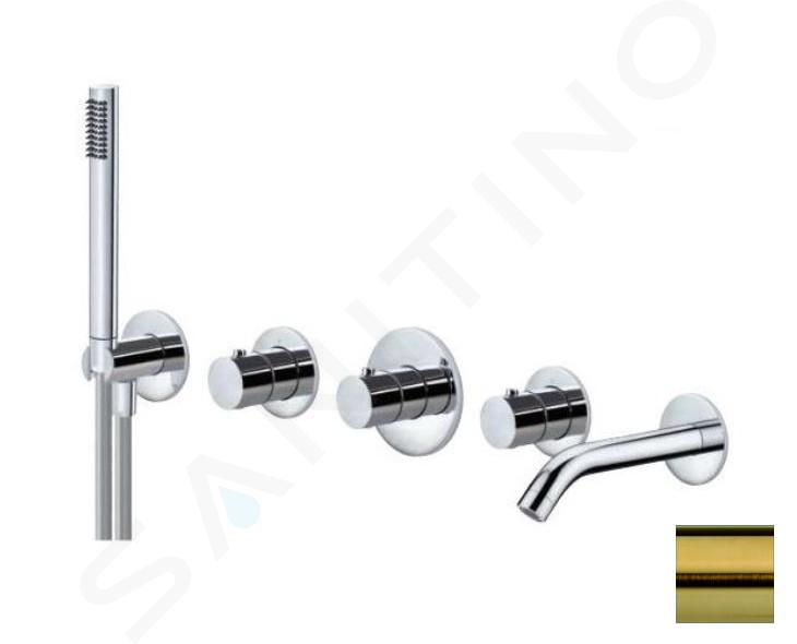 Paffoni Modular Box - Thermostatarmatur - Unterputz, für 2 Verbraucher, Gold gebürstet MDE001HGSP