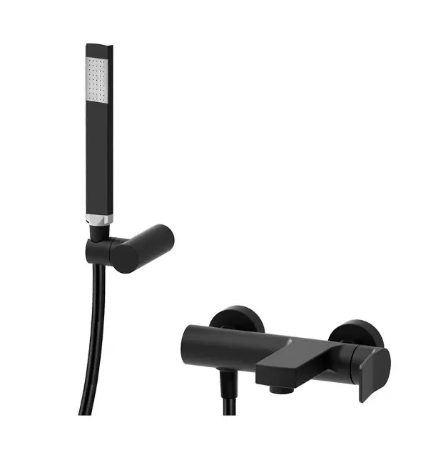 Paffoni Tilt - Bateria wannowa z akcesoriami, kolor czarny mat TI023NO