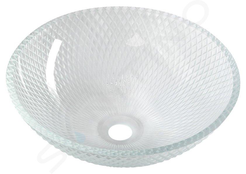 Sapho Beauty - Lavabo à poser, diamètre 42 cm, sans trop-plein, verre clair TY165