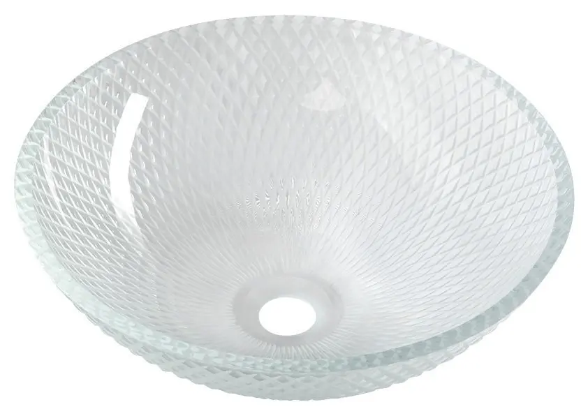 Sapho Beauty - Nadgradni sudoper promjera 42 cm, bez preljeva, prozirno staklo TY165