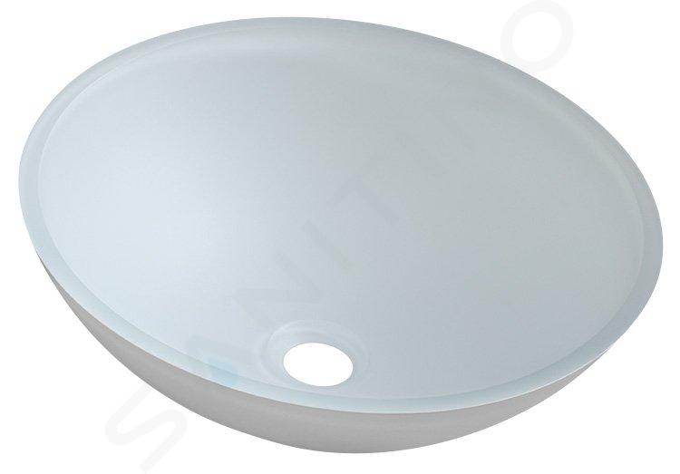 Sapho Beauty - Opzetwastafel, diameter 420 mm, zonder overloop, glas/mat glas TY181W