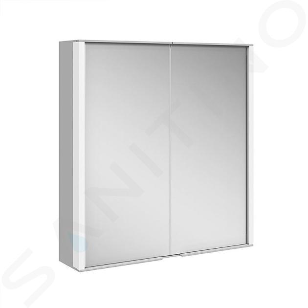 Keuco Royal Match - Spiegelkast met LED-verlichting, 650x700x160 mm, zilver geanodiseerd 12801171311