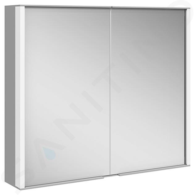 Keuco Royal Match - Spiegelkast met LED-verlichting, 80x70x16 cm, zilver geanodiseerd 12802171311