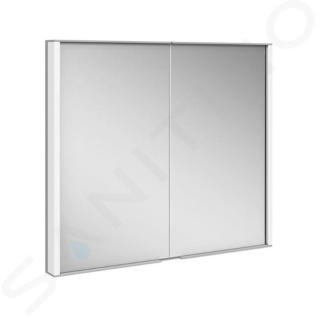 Keuco Royal Match - Spiegelschrank Wandhalbeinbau mit LED-Beleuchtung, 800x700x149 mm, silber gebeizt eloxiert 12812171301