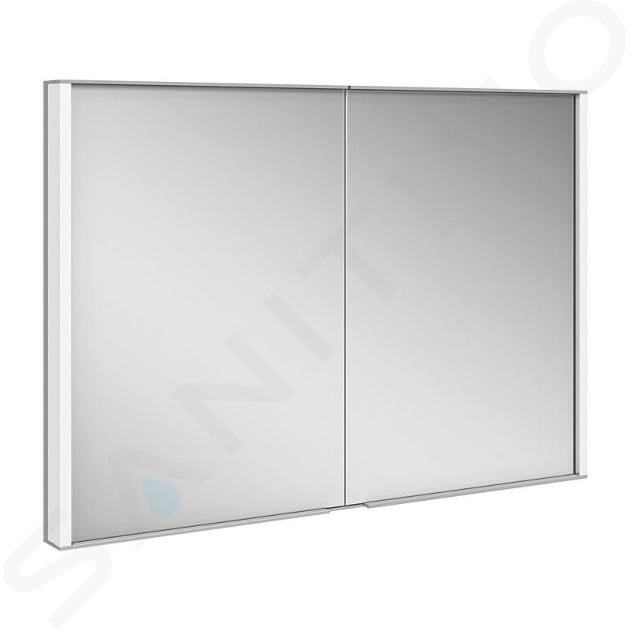 Keuco Royal Match - Armoire miroir avec éclairage à LED, encastrable, 100x70x15 cm, alu elox argenté 12813171311
