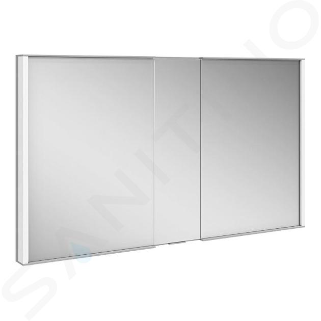 Keuco Royal Match - Armoire miroir avec éclairage LED, encastrable, 120x70x15 cm, alu elox argenté 12814171311