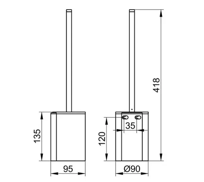 Keuco Plan - Escobilla de WC de pared con soporte, negro mate