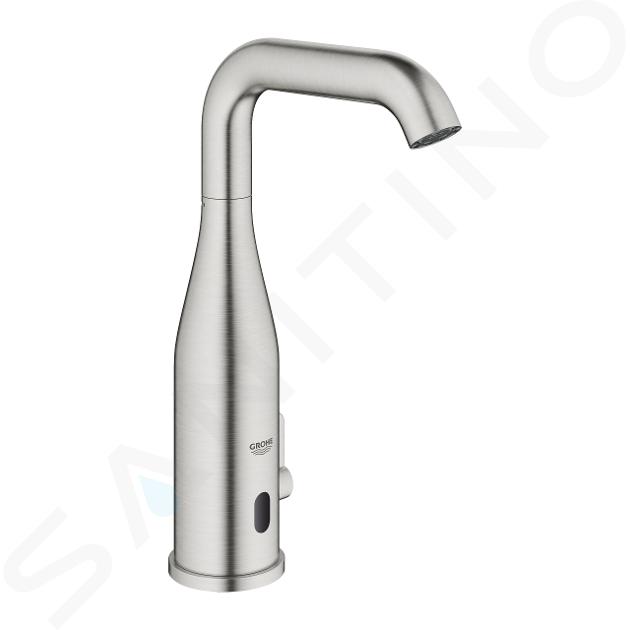 Grohe Essence E - Miscelatore elettronico ad infrarossi per lavabo con limitatore di temperatura regolabile, supersteel 36445DC0