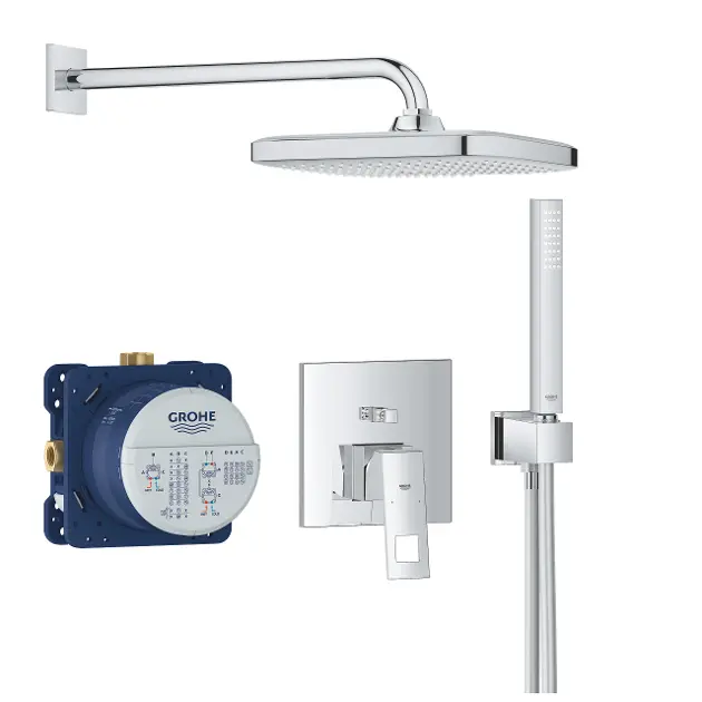 Grohe Eurocube - Duschset mit Unterputzarmatur, 250 mm, 1 Strahl 