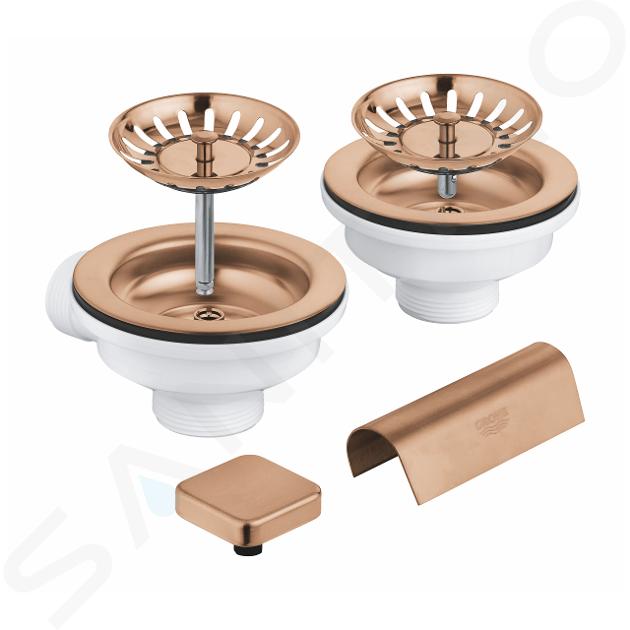 Grohe Accesorii - Set  de scurgere pentru chiuvetă dublă, Brushed Warm Sunset 40999DL0