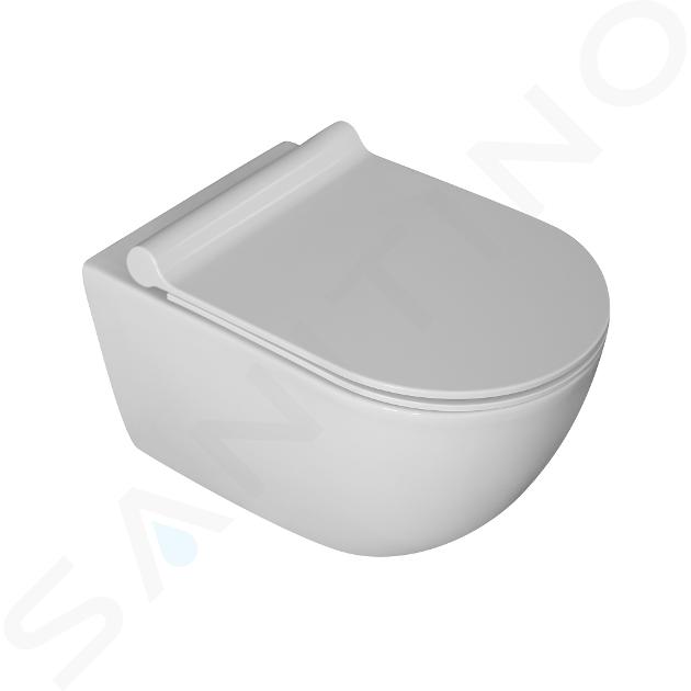 kielle Gaia - Wall hung toilet with SoftClose toilet seat, Rimless, white 30115000