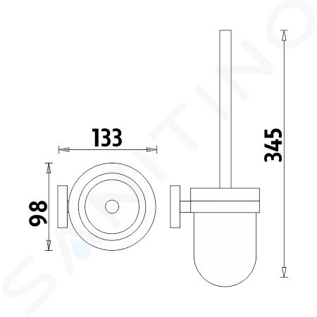 kielle Oudee - Escobilla de WC de pared, con soporte, cristal