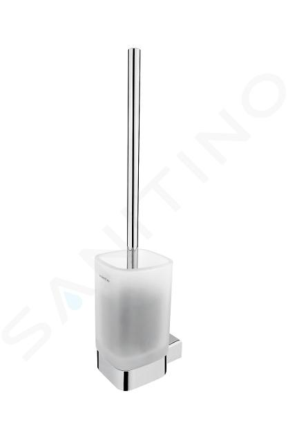 kielle Vega - Wall mounted toilet brush and holder, frosted glass/chrome 40518010