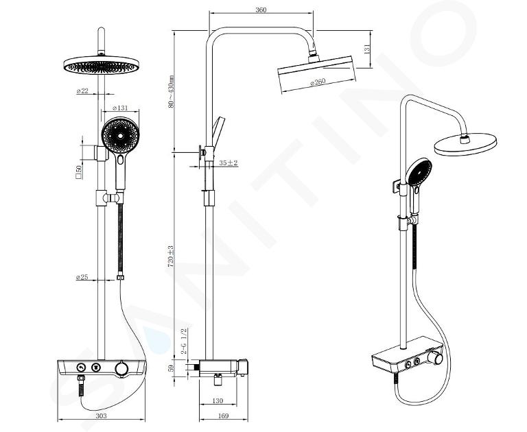 kielle Oudee - Grifo monomando de ducha, negro mate 10215104