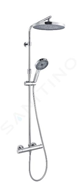 kielle Oudee - Set de douche avec thermostat, 26 cm, 3 jets, chrome 20602010