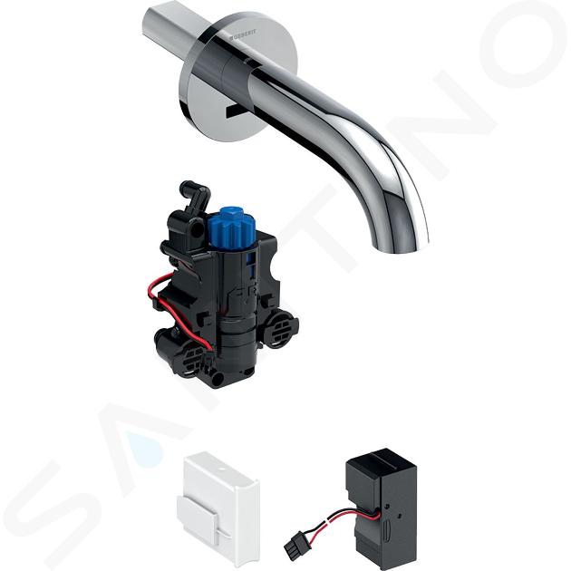 Geberit Piave - Mitigeur de lavabo thermostatique électronique encastré, longueur 220 mm, alimentation secteur, chrome 116.287.21.1