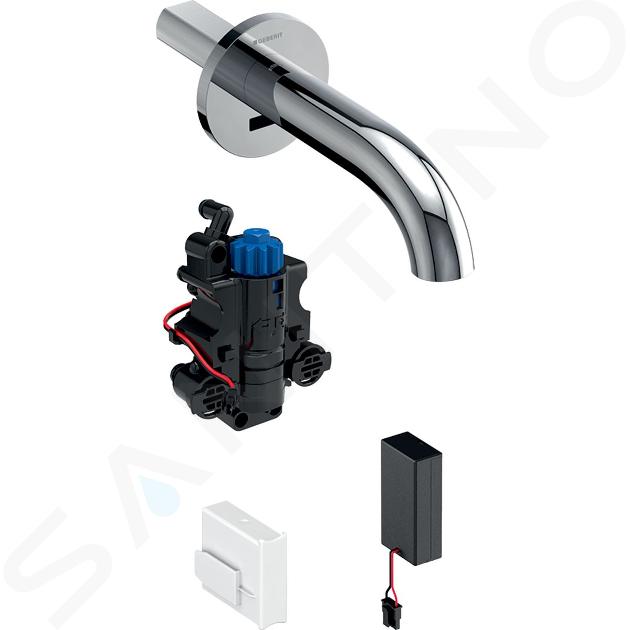 Geberit Piave - Mitigeur de lavabo thermostatique électronique encastré, longueur 220 mm, alimentation depuis pile, chrome 116.288.21.1