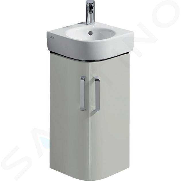 Geberit Selnova Compact - Mueble de lavabo, 425x330x604 mm, 2 puerta, gris brillante/gris mate 501.483.00.1