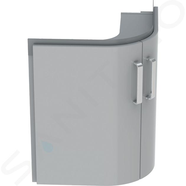 Geberit Selnova Compact - Mobile sottolavabo, 690x550x604 mm, 2 ante, grigio lucido/grigio opaco 501.485.00.1