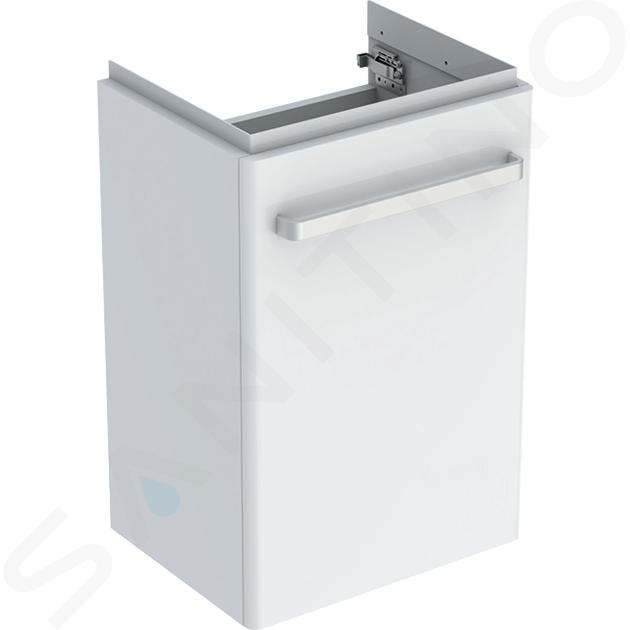 Geberit Selnova Compact - Meuble pour lavabo, 400x340x604 mm, 1 porte, blanc brillant / blanc mat 501.490.00.1