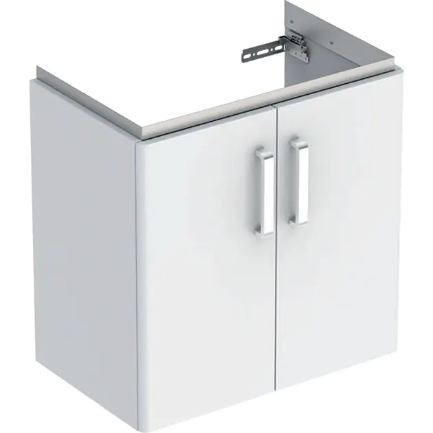 Geberit Selnova Compact - Meuble pour lavabo, 597x397x605 mm, 2 portes, blanc brillant / blanc mat 501.658.01.1