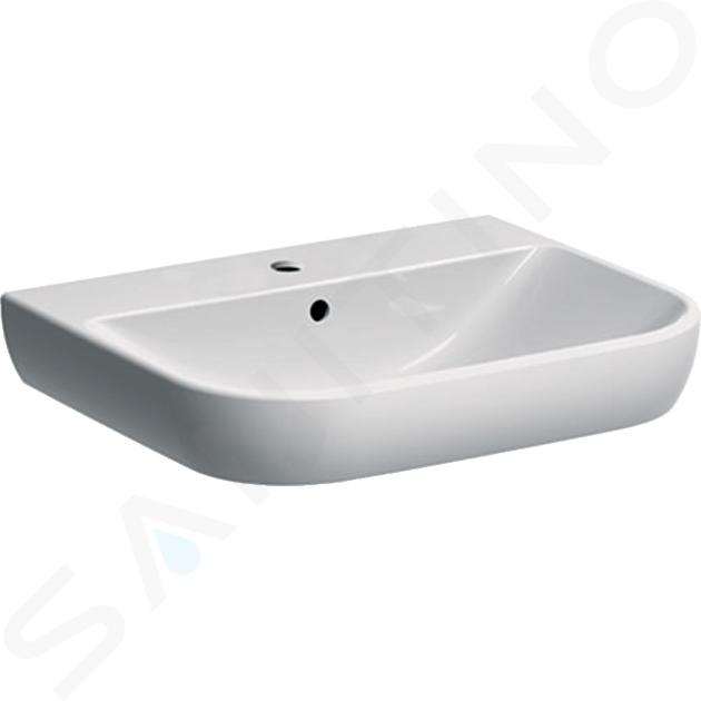 Geberit Smyle - Umyvadlo 600x480 mm, s přepadem, otvor pro baterii, bílá 500.228.01.1