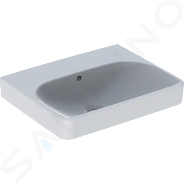 Geberit Smyle Square - Lavabo 550x440 mm, con troppopieno, senza foro per miscelatore, bianco 501.574.00.1