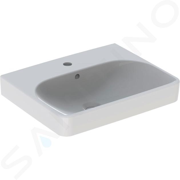 Geberit Smyle Square - Lavoar 550 x 440 mm, cu preaplin, orificiu pentru baterie, alb 500.259.01.1