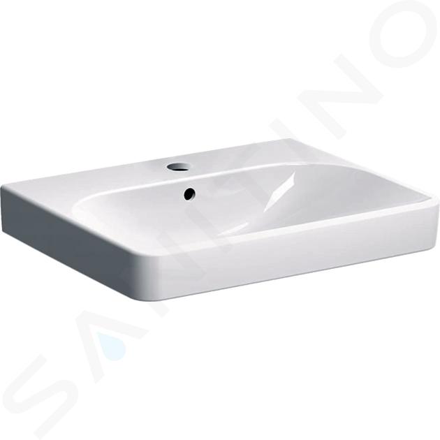 Geberit Smyle Square - Lavabo 600x480 mm, con rebosadero, orificio para grifo, blanco 500.229.01.1