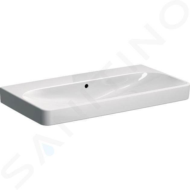 Geberit Smyle Square - Lavabo 90x48 cm, con troppopieno, senza foro per miscelatore, bianco 500.250.01.1