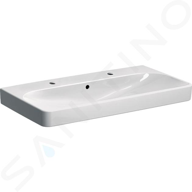 Geberit Smyle Square - Lavoar 900 x 480 mm, cu preaplin, 2 orificii pentru baterie, alb 500.252.01.1