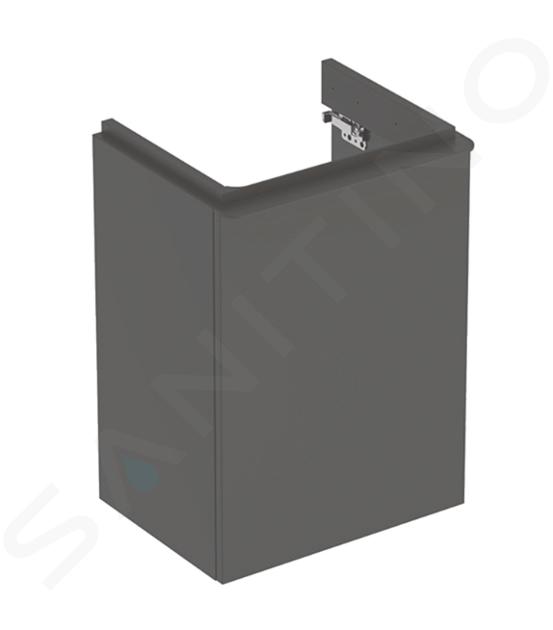 Geberit Smyle Square - Mosdószekrény, 442x356x617 mm, 1 ajtó, jobb oldali zsanérok, láva színű 500.350.JK.1